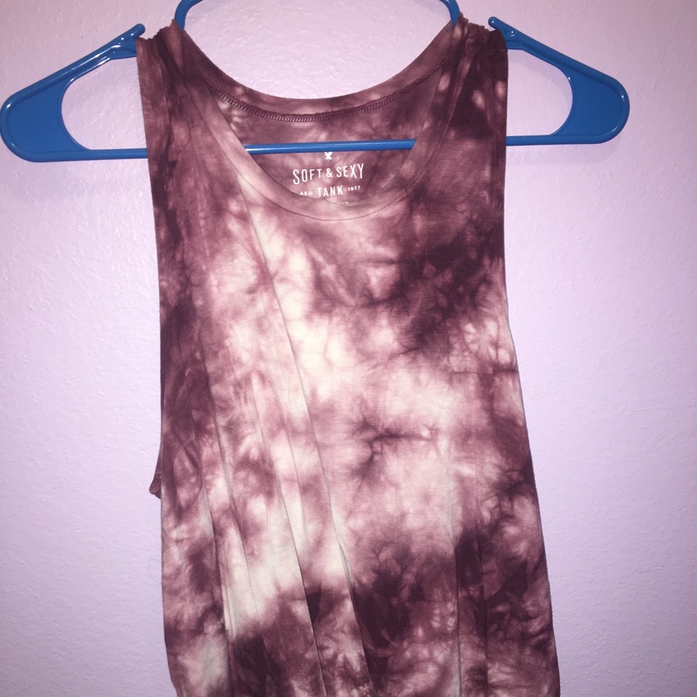 Violet Tie-Dye Print Tank Top